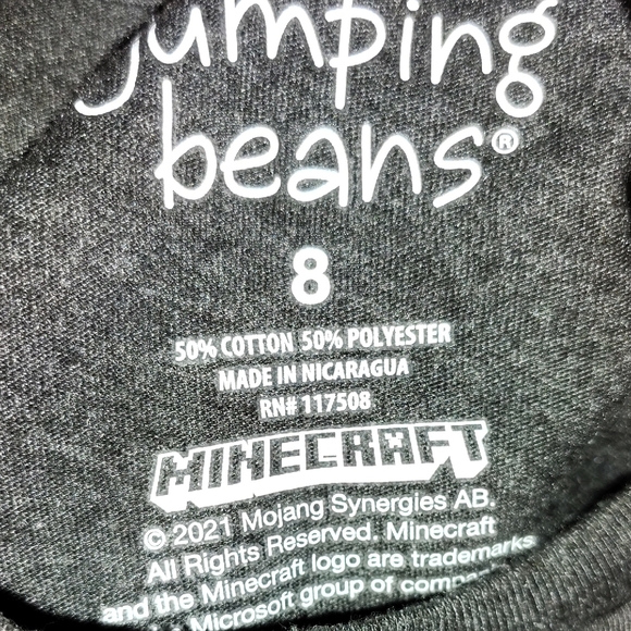 Jumping Beans Black Short Sleeve Tee Pixelated Style - Picture 2 of 3